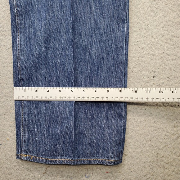 Chaps Jeans Mens 42x30 Blue Denim Straight Fit Medium Wash Flat Front Stretch - Picture 5 of 8